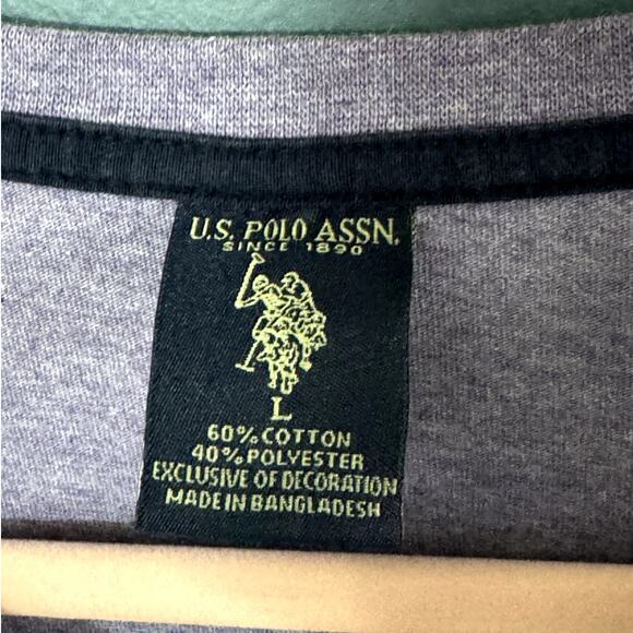 US POLO ASSN. MENS PURPLE V-NECK SHORT SLEEVE T-SHIRT SIZE LARGE - Picture 5 of 8